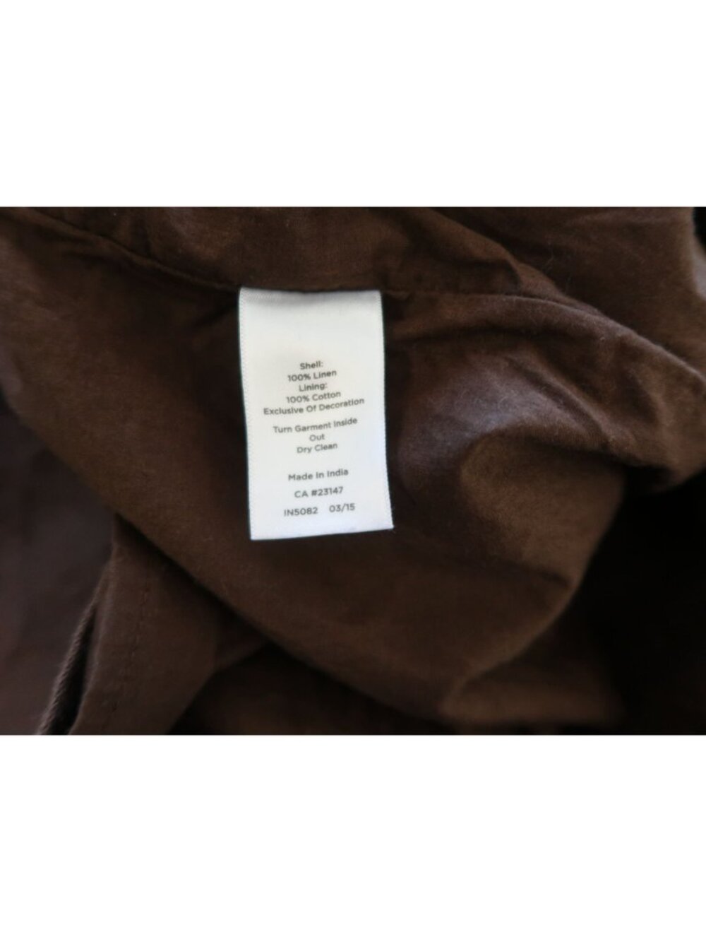 Talbots 8 Brown Embroidered Sheath Dress Sleeveless Linen - Picture 9 of 9
